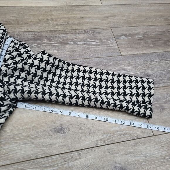 Talbots Women Wool Blend Jacket Coat Black White Houndstooth Shawl Collar 8p - Picture 12 of 13